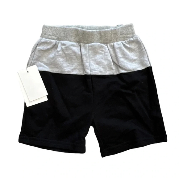 Tiny Tribe Gray Black Baby Sweat Shorts 12 months - Picture 1 of 2